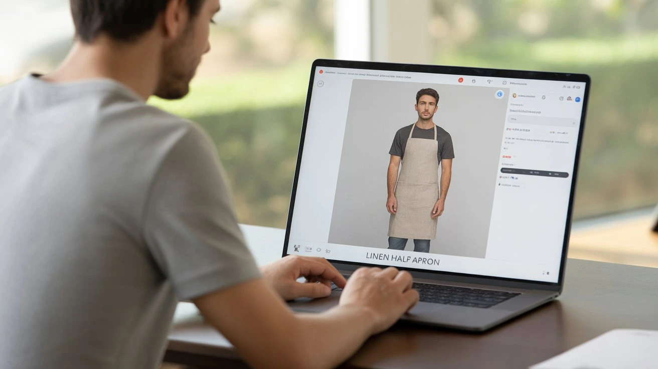 buy linen half apron for men online